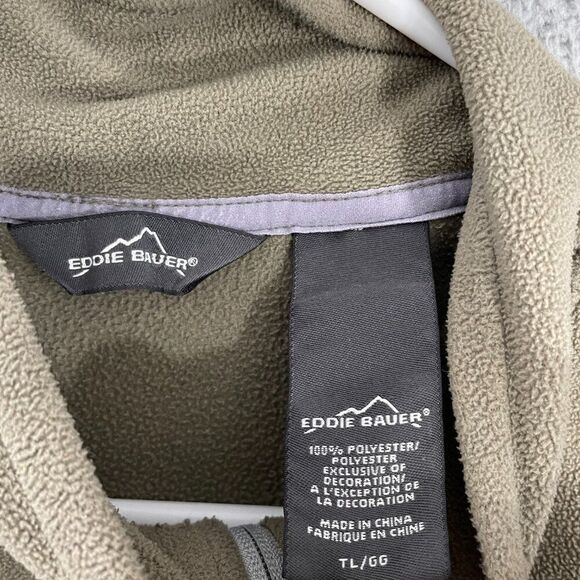 Eddie Bauer 1/4 Zip  Men LT Green Outdoor Hiking Fleece Pullover - Picture 4 of 9